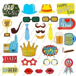 New 28Pcs Father's Day Photo Props, Happy Father's Day Photo Props…